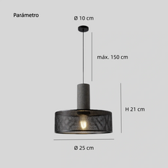 Lámpara Colgante Metal Negro LED Malla Regulable en Altura para Comedor