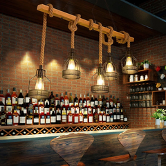 Lámpara Colgante de Cuerda Vintage con Farolillos para Comedor