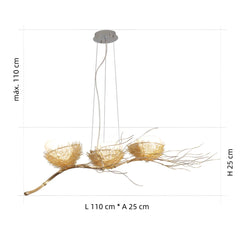 Lámpara Colgante Diseño Nido de Pájaros con Huevos para Comedor