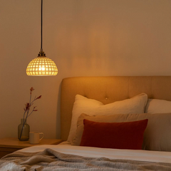 Lámpara Colgante Cerámica Blanca LED Estilo Nórdico para Comedor