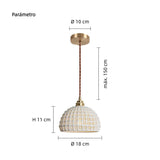 Lámpara Colgante Cerámica Blanca LED Estilo Nórdico para Comedor