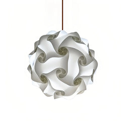 Lámpara colgante esfera blanca LED estilo nórdico con pantalla rompecabezas
