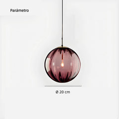 Lámpara Colgante Bola de Vidrio LED Regulable en Altura para Comedor