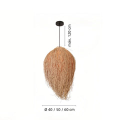 Lámpara colgante de mimbre estilo boho art déco regulable en altura comedor