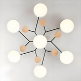 Lámpara nórdica de techo LED con diseño molecular Macaron para salón