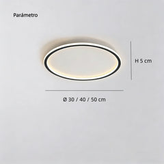 Plafón LED redondo moderno regulable con luz suave para dormitorio