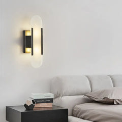 Aplique de pared moderno de mármol ovalado para mesilla de noche
