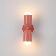 Aplique de pared bidireccional moderno en tono morandi para mesita de noche