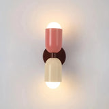Aplique moderno de pared LED de doble emisión para dormitorio en tono Morandi