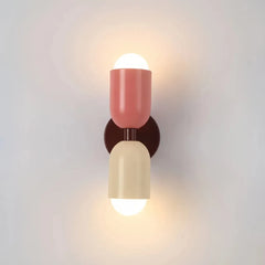 Aplique de pared bidireccional moderno en tono morandi para mesita de noche