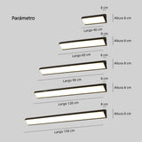 Aplique exterior largo moderno LED IP65 en negro para porche