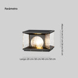 Sobremuro exterior solar de vidrio diseño rectangular IP65 para pilar