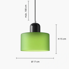 Lámpara colgante de vidrio estilo Morandi para comedor con altura ajustable