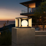 Lámpara sobremuro exterior solar LED negra IP65 moderna de jardín