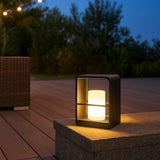 Lámpara solar de jardín LED IP65 con diseño moderno negra para terraza