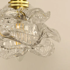 Luz colgante creativo de vidrio en forma de flor de oro