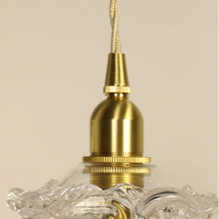 Luz colgante creativo de vidrio en forma de flor de oro