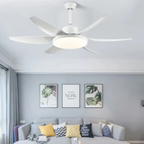 Ventilador de techo con luz 6 aspas moderno silencioso con motor DC y mando a distancia 132 cm para salón