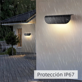 Aplique de exterior moderno LED IP65 de aluminio con diseño curvo para porche