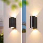 Aplique exterior negro LED moderno de aluminio con IP65 para porche