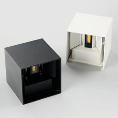 Aplique de pared exterior bidireccional LED RGB 6W IP65 negro cúbico