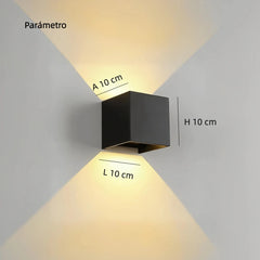 Aplique de pared exterior bidireccional LED RGB 6W IP65 negro cúbico