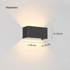 Aplique bidireccional para exterior rectangular de aluminio LED IP65 12W/24W