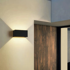 Aplique bidireccional para exterior rectangular de aluminio LED IP65 12W/24W