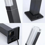 Baliza con sensor de movimiento LED IP65 minimalista de aluminio negro
