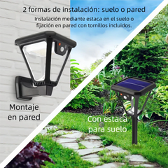 Aplique exterior solar con sensor de movimiento moderno negro LED IP65