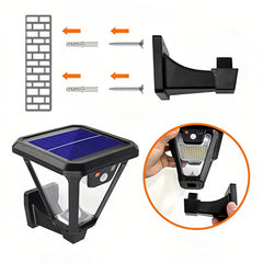 Aplique exterior solar con sensor de movimiento moderno negro LED IP65