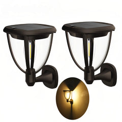 Lámpara solar de exterior farol negra LED IP65 pack de 2