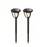 Lámpara solar de exterior farol negra LED IP65 pack de 2