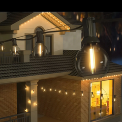 Cadena de luces solares G40 LED regulable IP45 para jardín exterior