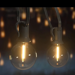 Cadena de luces solares G40 LED regulable IP45 para jardín exterior