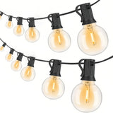 Cadena de luces solares G40 LED regulable IP65 para jardín
