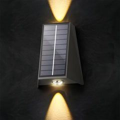 Aplique de pared exterior solar LED bidireccional negro moderno IP65