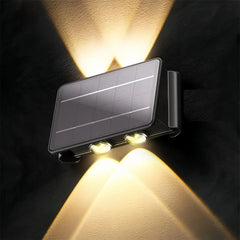 Aplique de pared exterior solar LED bidireccional negro moderno IP65