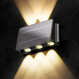 Aplique de pared exterior solar LED bidireccional negro moderno IP65