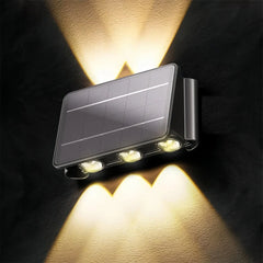 Aplique de pared exterior solar LED bidireccional negro moderno IP65