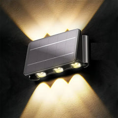 Aplique de pared exterior solar LED bidireccional negro moderno IP65