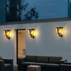 Lámpara solar de exterior farol negra LED IP65 pack de 2