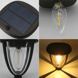 Lámpara solar de exterior farol negra LED IP65 pack de 2