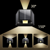 Aplique de pared exterior solar LED bidireccional orientable negra diseño moderno IP65