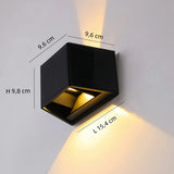 Aplique de pared exterior solar LED bidireccional orientable negra diseño moderno IP65