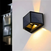 Aplique de pared exterior solar LED bidireccional orientable negra diseño moderno IP65