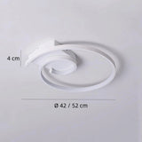 Lámpara de techo LED moderna de diseño espiral minimalista para dormitorio