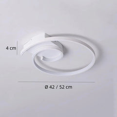 Lámpara de techo LED moderna de diseño espiral minimalista para dormitorio