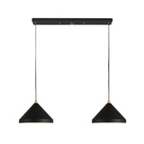 Luz colgante de comedor de sombra en forma de cono negro Luz