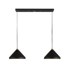 Luz colgante de comedor de sombra en forma de cono negro Luz